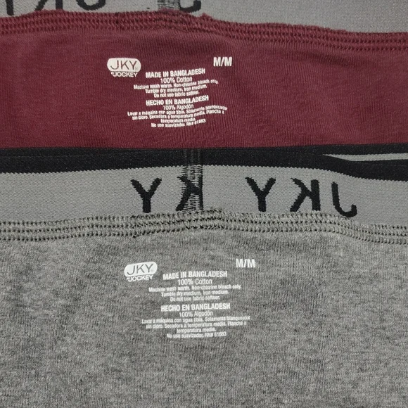 JKY Men's Briefs Set Of 2 - Burgundy and Gray Size M - Picture 5 of 5